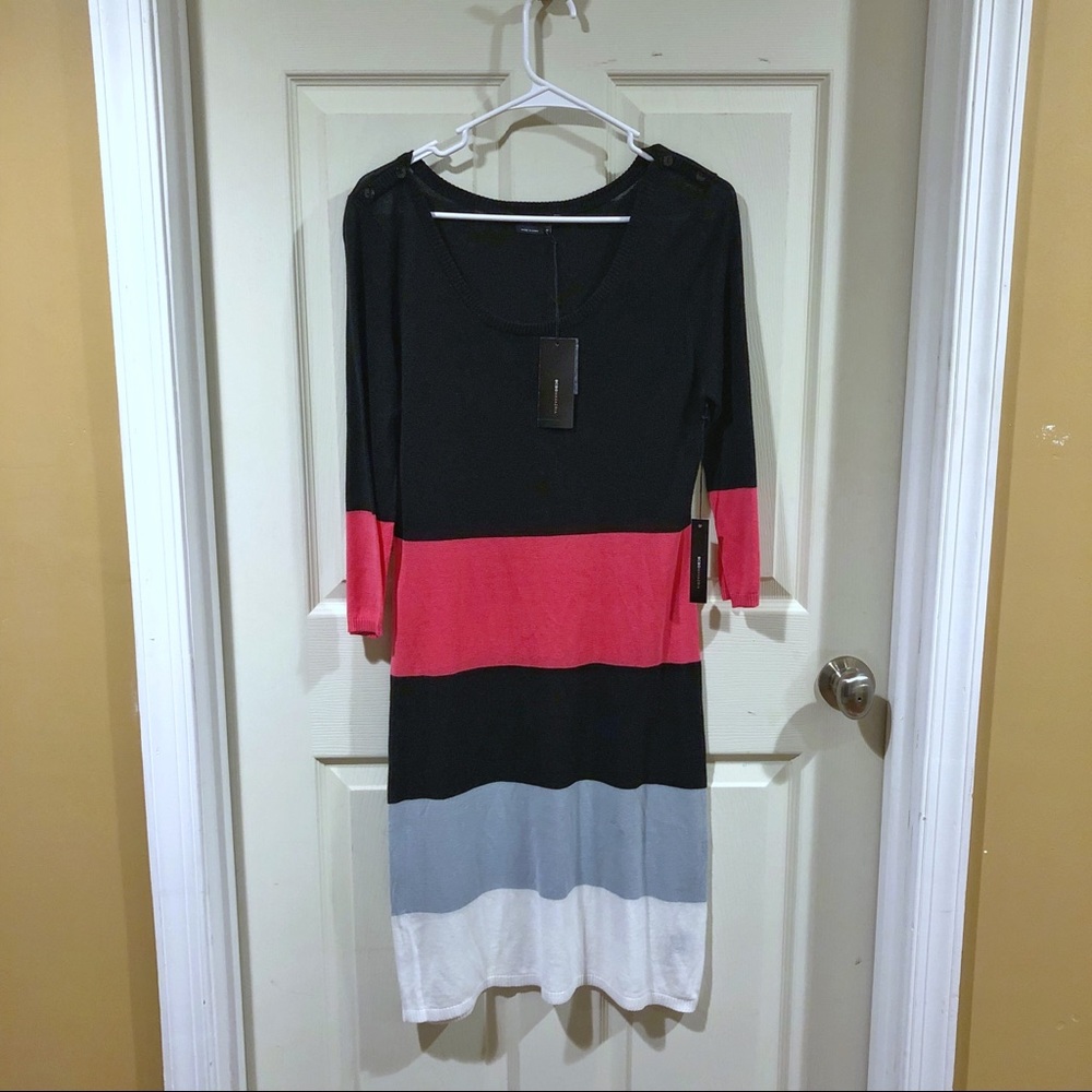 NWT BCBG Max Azria Bold Colorblock Sweater Dress